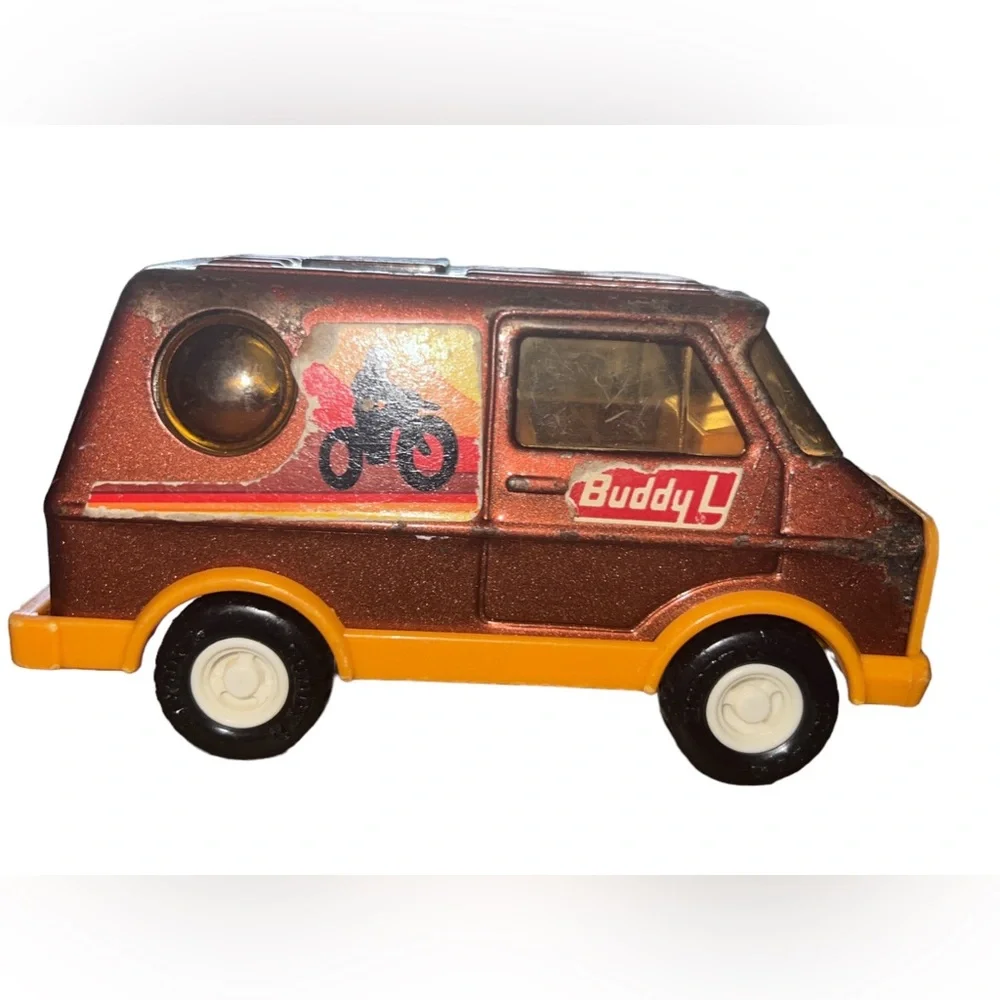 Vintage Buddy‎ L Brown & Copper Van Pressed Steel & Plastic Bubble Window 5